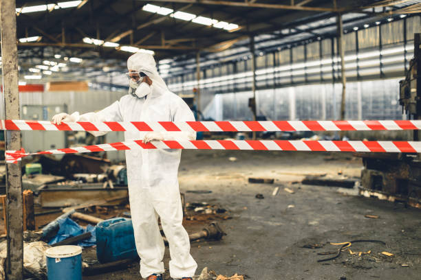 Professional Sewage Cleanup technician working in Agua Dulce, TX